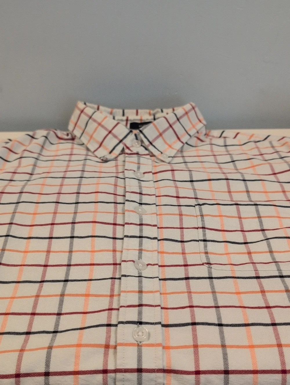 J. Crew Mens L Slim Flex Oxford Long Sleeve Button Down Plaid Shirt Style #AD163